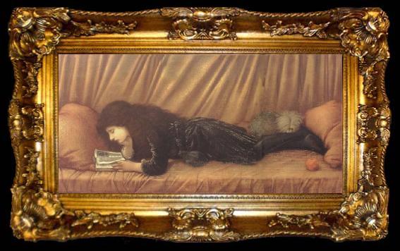 framed  Burne-Jones, Sir Edward Coley Portrait of Katie Lewis, ta009-2